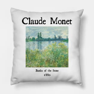 Banks of Seine by Claude Monet Pillow