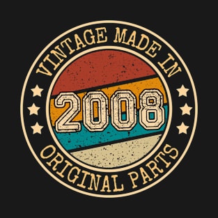 12nd Birthday Gift, Vintage 2008, Retro Birthday 12 Years Old T-Shirt