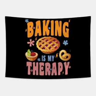 BAKING IS MY THERAPY CUTE TOP GIRLS WOMEN FUN TRENDY FASHION Tapestry