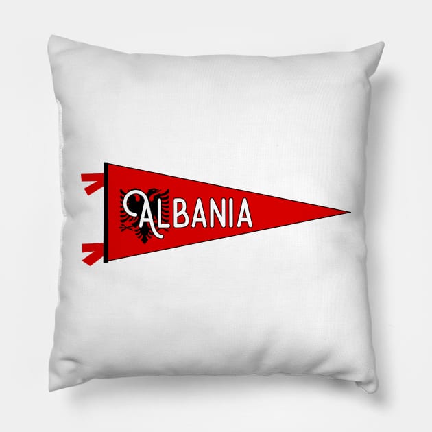 Albania Flag Pennant Pillow by zsonn