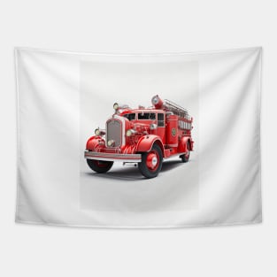 Art Deco Fire Truck Tapestry