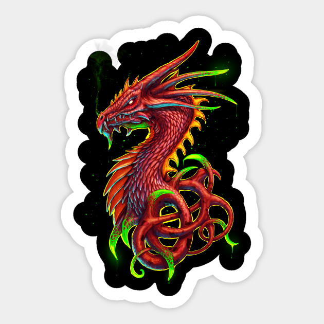 Poison Dragon Alt red - Dragon - Sticker