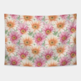 Watercolor pattern with Chrysanthemum flowers Tapestry