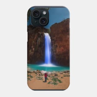 Havasu Falls light painting at night Phone Case