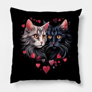 American Bobtail Couple Valentine Pillow