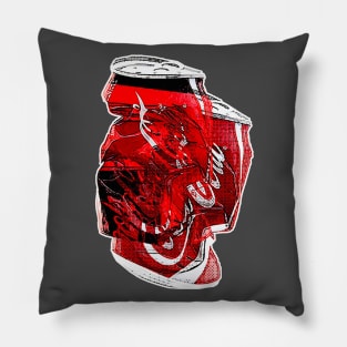 Glitch Aesthetic Crushed Cola #2 Can Design Pillow