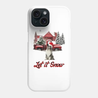 Shetland Sheepdog Let It Snow Tree Farm Red Truck Christmas Phone Case