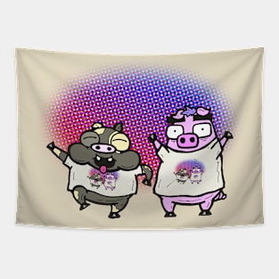 Cash Grab Pigs Wear Shirts Of Shirts! Tapestry