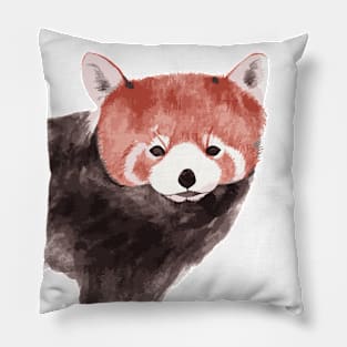 Watercolor Red Panda portrait Pillow