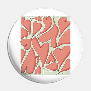 Valentine’s Day Distorted Hearts Pattern Pin
