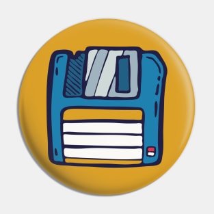 Retro Floppy Disk illustration Pin