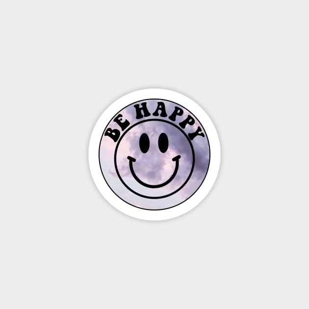 Be Happy Smiley Face Sky Magnet by lolsammy910