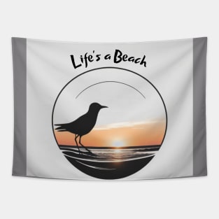 Life's a Beach - Bird in the Sunset Tapestry