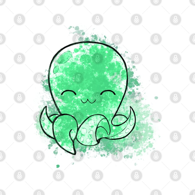 Cute green octopus by Uwaki