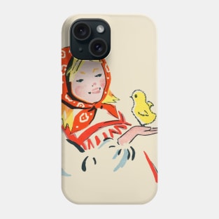 Cute Vintage Mid Century Russian Girl Soviet Illustration Design Phone Case