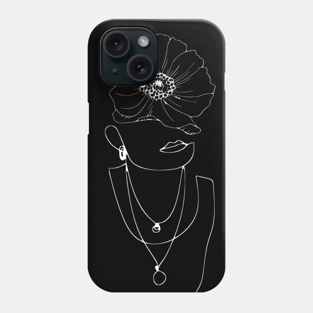 Woman face drawing (invert) Phone Case by hedehede