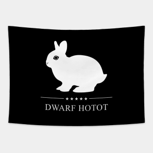 Dwarf Hotot Rabbit White Silhouette Tapestry