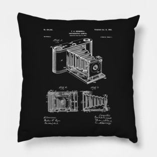 Folding Camera Patent - Photographer Art - Black Chalkboard Pillow