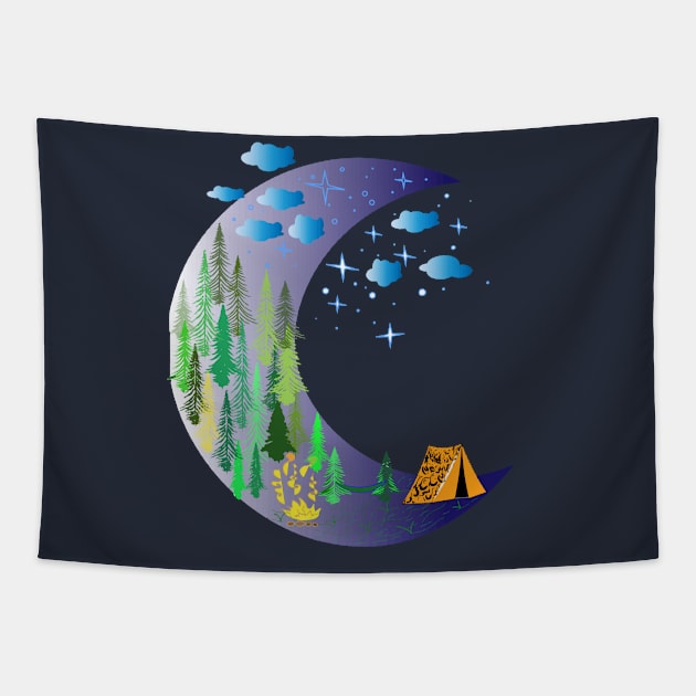 camping on moon life Tapestry by Sunshineisinmysoul