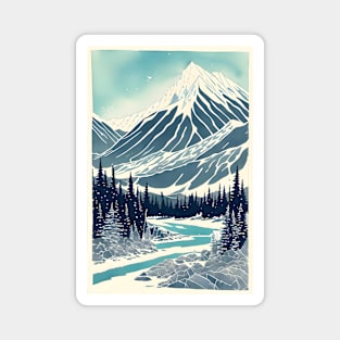 Unearthly Reverie: Surreal Lines of the Rocky Mountains Magnet