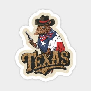 Vintage Armadillo - Texas Cowboy Magnet