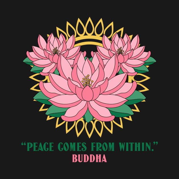 Inner peace Buddha peace comes from within by Tip Top Tee's