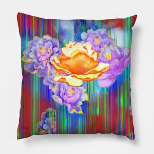 Orange gold bloom Pillow