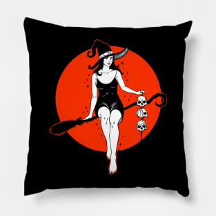 Broom Rider Witch Pillow