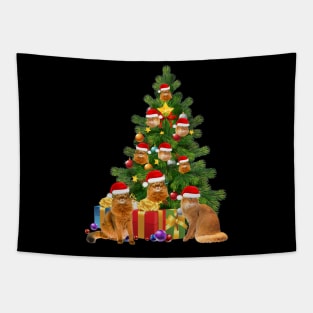 Somali Cat Christmas Tree T-Shirt Tapestry