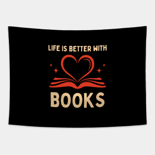 Life is better with books Tapestry