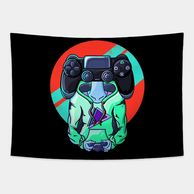 Gamer Head Black Tapestry by nataliesnow24