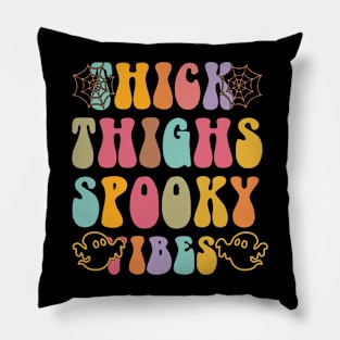 Thick Thighs Spooky Vibes Pillow