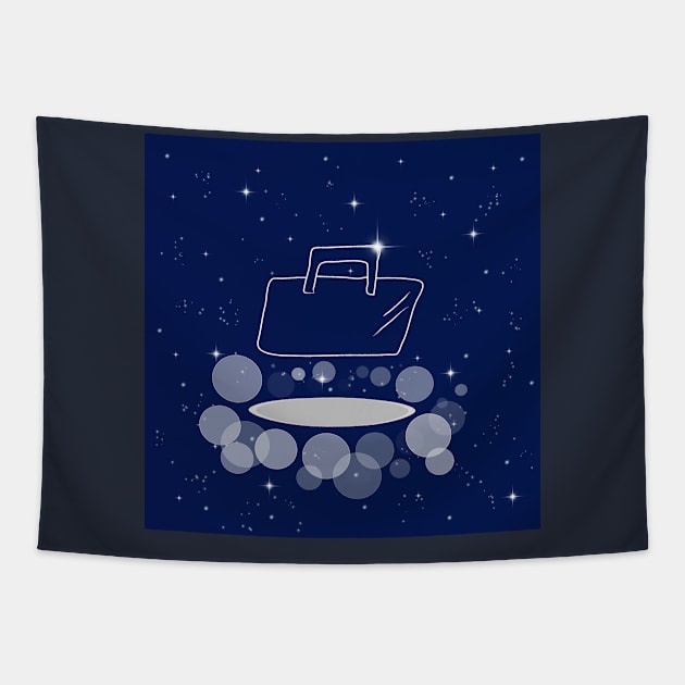 business, businesslike, managing, documents, document folder, suitcase, folder, bag, illustration, shine, stars, beautiful, style, glitter, space, galaxy Tapestry by grafinya