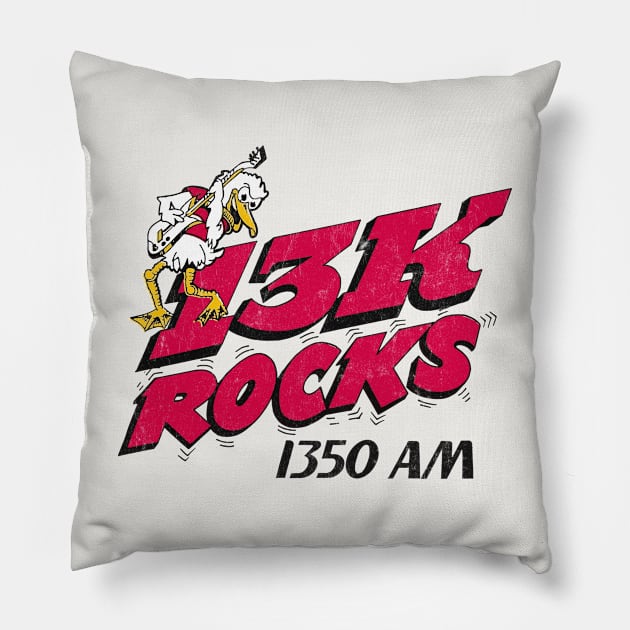 1350 AM KBAD / 80s Progressive Rock Radio Station Pillow by CultOfRomance