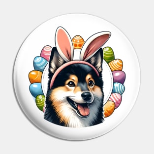 Schipperke with Bunny Ears Shares Easter Joy Pin