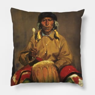 Portrait of Dieguito Roybal, San Ildefonso Pueblo by Robert Henri Pillow