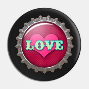 LOVE Bottle Cap | Romantic Valentine Sticker by Cherie(c)2022 Pin