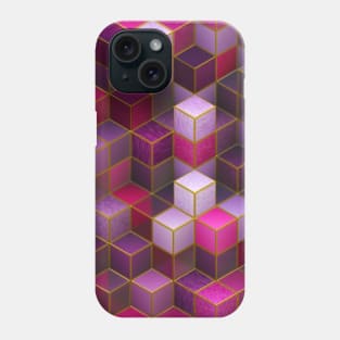 Pink & Purple Cubes Phone Case