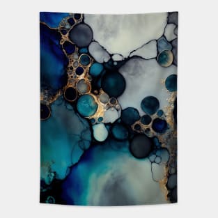 Blue Temptation  - Abstract Alcohol Ink Resin Art Tapestry