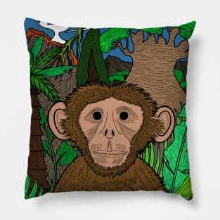 A Monkey In The Wild! Pillow