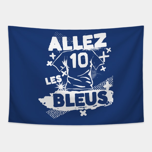 Vintage French Football // Retro Grunge France Soccer // Allez les Bleus Tapestry by SLAG_Creative