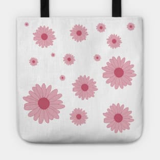 Happy Girly Pink Flower Pattern Tote