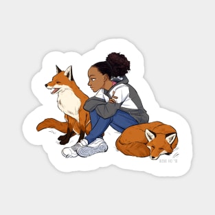 Abigail and the foxes Magnet