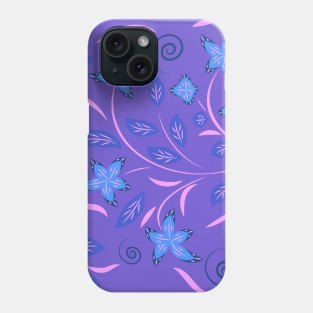 pattern with flowers and leaves hohloma style Phone Case