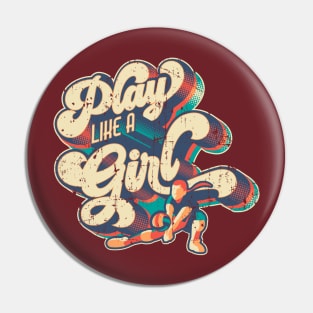 Play like a Girl | Retro Volleyball Design Pin