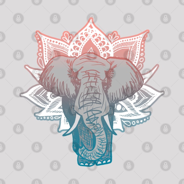 Lotus Elephant Mandala by julieerindesigns