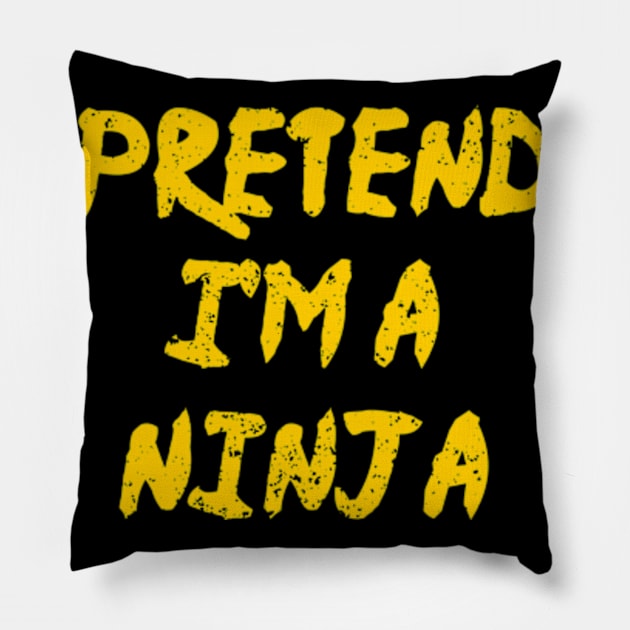 Pretend I’m A Ninja Funny Lazy Halloween Simple Costume Pillow by ALLAMDZ