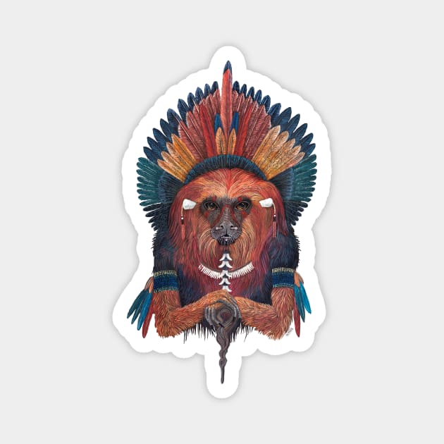 Red Fire Monkey Magnet by ruta13art