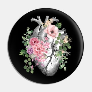 Bloom Floral Heart Human Anatomy Pin