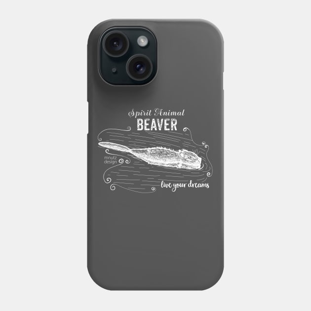 Spirit animal Beaver white Phone Case by mnutz